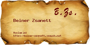 Beiner Zsanett névjegykártya